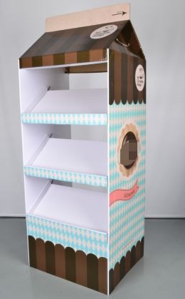 Supermarket dairy products bread cardboard display