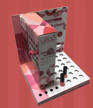 Large-scale cosmetic lipstick and lip glaze product cardboard display