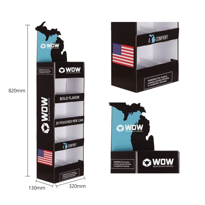 Four Tier Cardboard Display Rack For Products factory